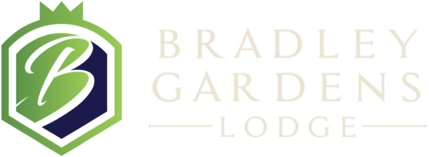 Bradley Gardens Lodge logo, light cream version